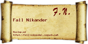 Fall Nikander névjegykártya